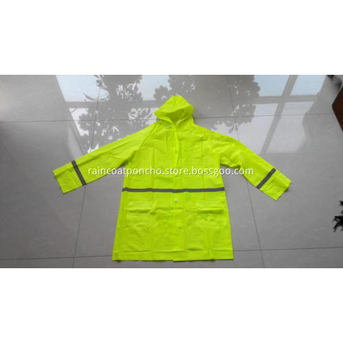 Hi Visibility PVC Raincoat with Hood